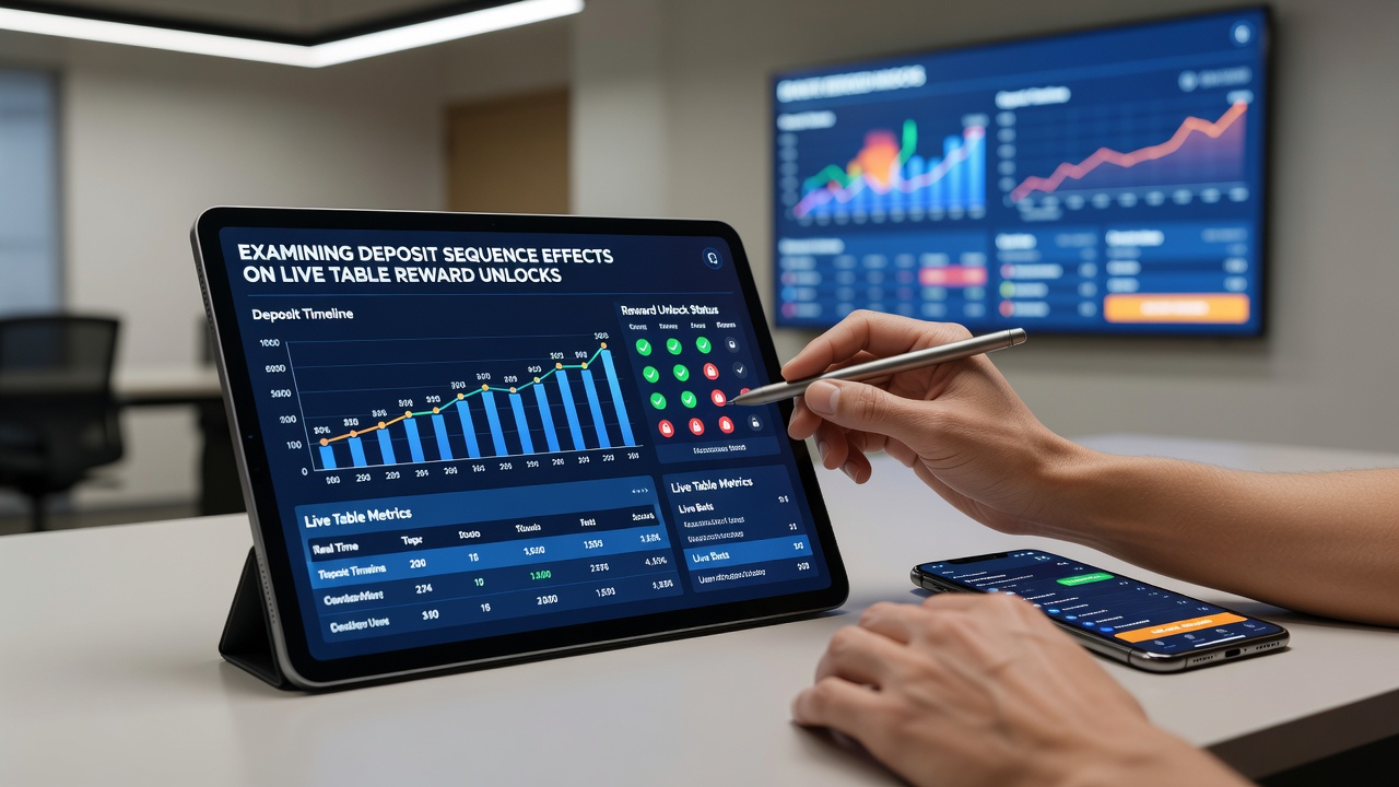Chart illustrating deposit sequence data and live table reward unlock statistics