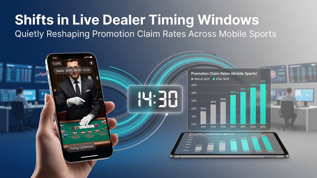 Analytics dashboard showing promotion claim rate fluctuations linked to live dealer session timing changes